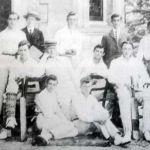 Dunheved College Cricket Team 1902. The man in the straw boater in the middle was the then Headmaster Benjamin Hardy and the pupil behind, also in a straw boater is Spencer Toy who was also to be a Headmaster in 1931.