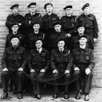 Launceston Air Raid Wardens. Albert Davey is in the back left, bottom row far right is Frank Moss and back row, second from the right is William Percival Ruse who was a grocer in Launceston. Photo courtesy of Fred Davey.
