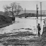 Flooding at Netherbridge in 1969. Photo by Henry Westlake.