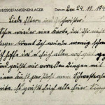 German P.O.W. Kurt Schulze send a letter home from