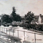 River Kensey and Priors Bridge in 1907. River Kensey and Priors Bridge, Launceston in 1907.