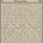 St. Thomas War Memorial Article from the Western Times July 6th 1920.