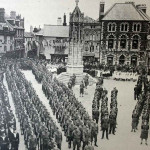 The Navy, Army, Homeguard, R.A.F., Womens Services and A.T.C. parade at Launceston.
