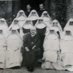 The Sisters of St. Josephs at their robbing in in 1918 with the Bishop of Plymouth.