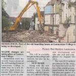 Newspaper Cutting on the demolition of part of the boarding house. Courtesy of Chris Hicks.