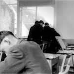 Jon 'Zeke' Watts and others in the temporary classroom. Photo courtesy of Chris Hicks.