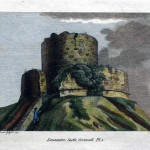 1787 print of Launceston Castle.