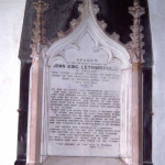 J. K. Lethbridge memorial plaque inside Egloskerry Church. Photo courtesy of Jim Edwards,
