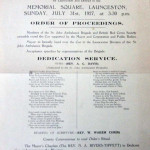 1927 Ambulance dedication service sheet.