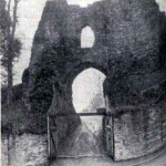 Launceston Castle western entrance on a wet November day in 1937.
