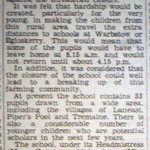 Protest at the closure of Tresmeer School in 1962.