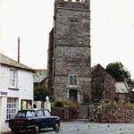 Egloskerry Post Office and Shop and Church in 1978.