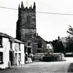 Egloskerry Post Office and Shop and Church c.1960.