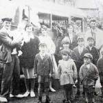 Egloskerry School outing from the 1930's with Stan Wooldridge the driver of the charabanc.