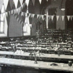 Empire Day with tables laid out in the Town Hall c.1910