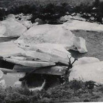 Ice blocking the River Ottery at Yeolmbridge in 1963. Photo courtesy of Tarry Barriball.