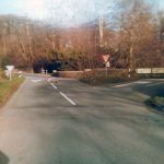 Penscombe Cross before the road widening. Photo taken by the late Roy Wallace and courtesy of Bob Ball. Penscombe Cross before the road widening. Photo courtesy of Bob Ball.