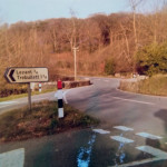 Penscombe Cross before the road widening. Photo taken by the late Roy Wallace and courtesy of Bob Ball. Penscombe Cross before the road widening. Photo courtesy of Bob Ball.