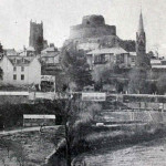 Launceston Castle looking over Horse Lane (Dockacre Road) c.1900's.