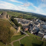 Launceston Castle aerial from 2014.