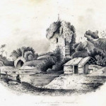1835 graphite drawing of Launceston Castle.