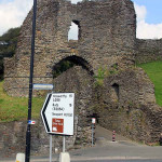 Launceston Castle's western entrance in 2014.