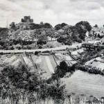 Launceston Castle with the Willow Garden allotments flanking St. Thomas Road c. 1900.