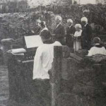 Service held at the Launceston Priory ruins in 1976.