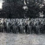 Lifton Homeguard on parade on the 5th of August 1940 at Lifton recreation ground being inspected by Lieut. Colonel L. Bastard.