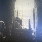 St. Mary's Church, Lifton after a lightning strike destroyed the bell tower north window.