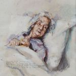 Mrs. Florence Kate Harvey born on 14th April 1876 at Splatt, Tresmeer painted at the age of 103 in 1979.