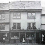 Nicholl, Elllacott and Lyons shops in Launceston Town centre c.1860's.