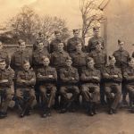 North Petherwin Homeguard. Photo courtesy of Charles Tucker. 3rd row from left: ?, ?, Frank Jones, ?
2nd row from left Albert Werren, Gordon Uglow, ? Fry, Jack Sloman, Tom Werren
1st row Roy Neale, ?, Will Ridgman, Charlie Hilson, ?,Dan Gilbert ?, ?.