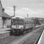 A Railcar pauses at Egloskerry Railway Station in the June of 1966.