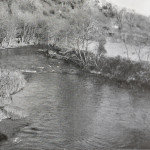 The River Lyd at Lifton Bridge in 1948.