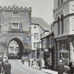 Southgate Place on a market day in the 1960's. Southgate Place, Launceston on a market day in the 1960's.