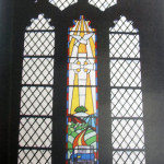 Trecarrel Manor Hall stained glas window. Trecarrel Manor Hall stained glas window.