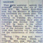 Tresmeer School closure article from June 1964.