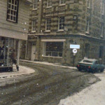 Wintery scene in Southgate Street in the early 1980's.