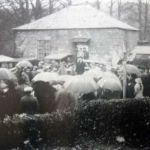Yeolmbridge villagers congregate on what is now the Green in front of the old Methodist Chapel during WW1.