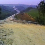 Dualing of the A30 looking down to Two Bridges in 1989