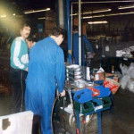 Adrian Dennis making loft ladders at Abru, Launceston. Photo courtesy of David Gomm.