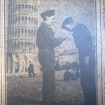 Aircraftman Ridge at the Leaning Tower of Pisa in 1945.