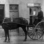 Horse drawn postman and trap at Ashwater post office c.1914. Horse drawn postman and trap at Ashwater post office c.1914.