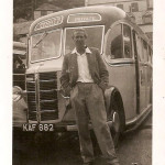 Bill Prout Coach with Henry Issleib the driver in 1948. Photo courtesy of Anna Duke.