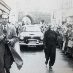 Dr. Barbara Moore runs through Southgate Street on her John O' Groats to Lands End run.