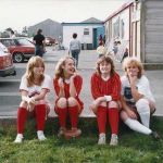 Football tournament at Launceston Football Club. Tamsin Spong, Sarah Kimberly, Debbie webb (Willis), and Nicky Hodge. Photo courtesy of Bernie Robbins.