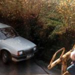 A familiar site at Ivydale Cottages, Wooda Lane where many a car drove to close to the ditch. Photo courtesy of Julian Astles