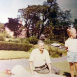 John Barnes and his dad Tom outside Garcia Terrace. Photo courtesy of Sarah Barnes.