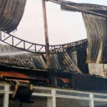 Launceston College Science Block the morning after the fire. Photo courtesy of Keith Yole.